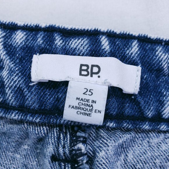 BP. Women's Blue Acid Wash High Waisted Pockets Cargo Straight Leg Pants Size 25 - Picture 15 of 16